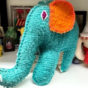 Stuffed Handmade Colorful Vintage Elephant Plush Toy